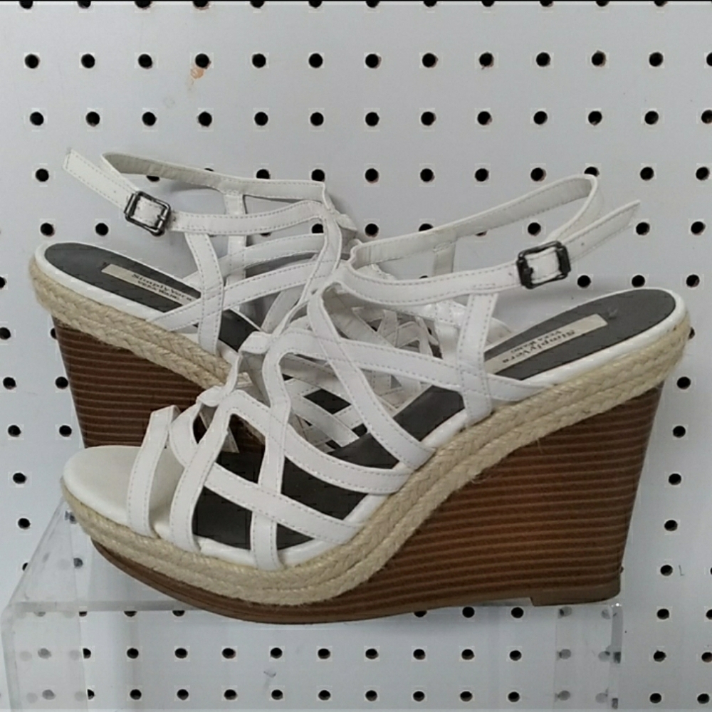 Simply Vera Wang | White Sandals | Women Gage-style Espadrille Strap  Wedge Heel